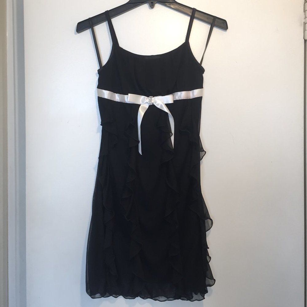 Girls BCXgirl black ruffle dress